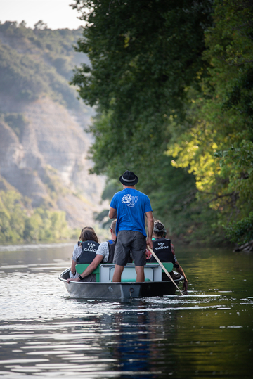 Photo balade en barque soir observation castors ardeche
