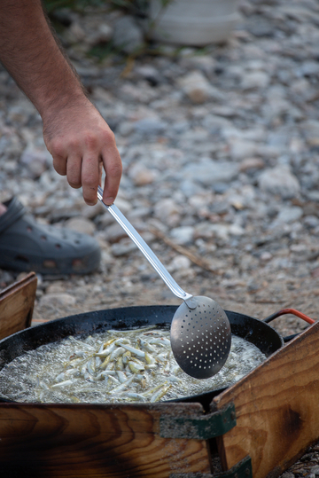 Photo petite friture sortie en barque à la découverte des castors ardèche